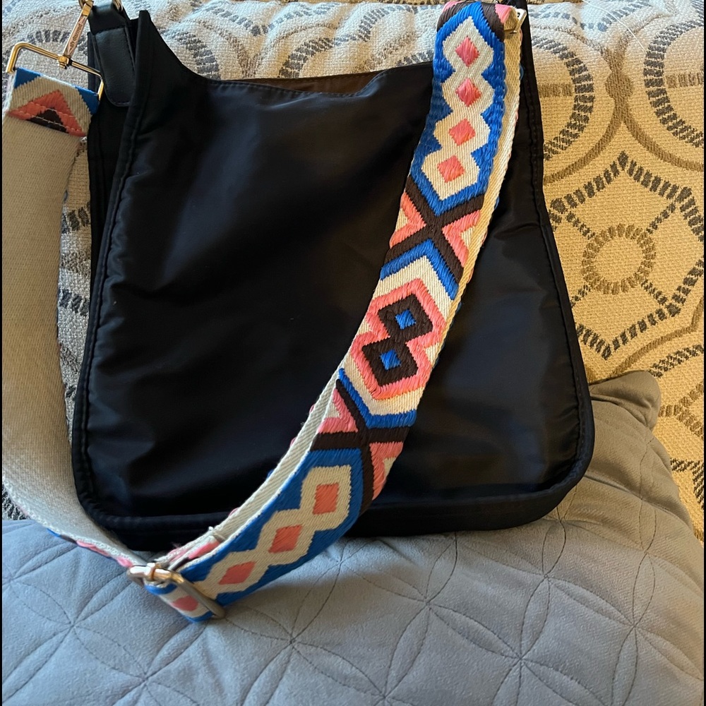 Ahdorned Black Purse with strap